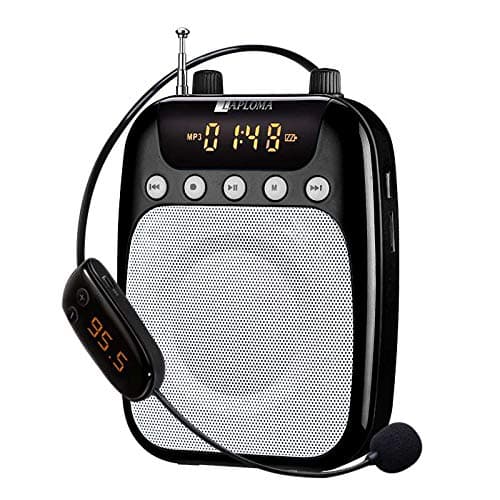 Laploma Retro 2 Portable Rechargeable Loudspeaker with Wireless MIC, Digital Display Speaker, Karaoke, FM Mode, Long Battery Life MP3, FM, SD Card Supported, USB and Aux Cable Support(Black)