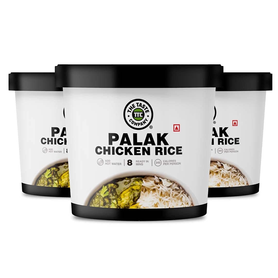 TheTasteCompany Palak Chicken Rice - Ready To Eat | Instant Food | Taste Company (Pack of 3)
