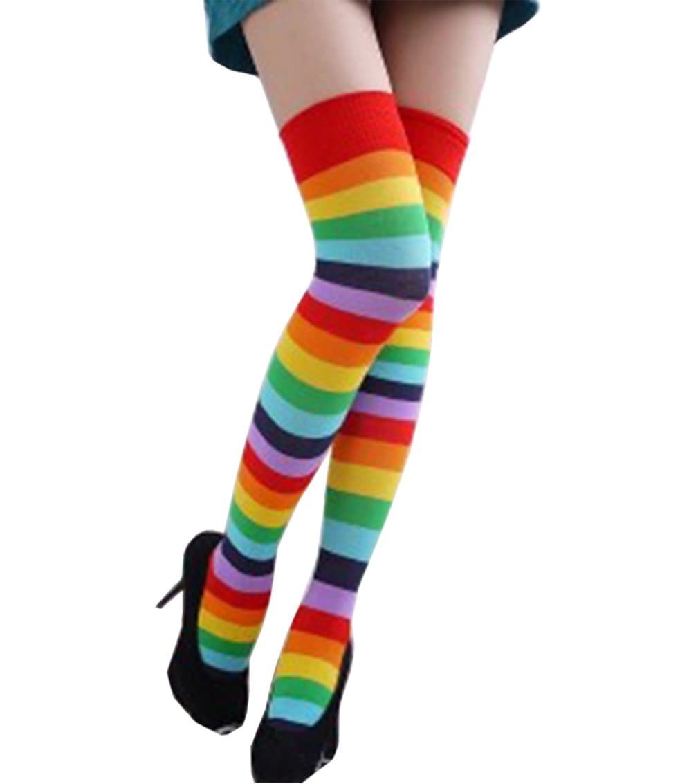 Rainbow Thigh Highs Hosiery - One Size
