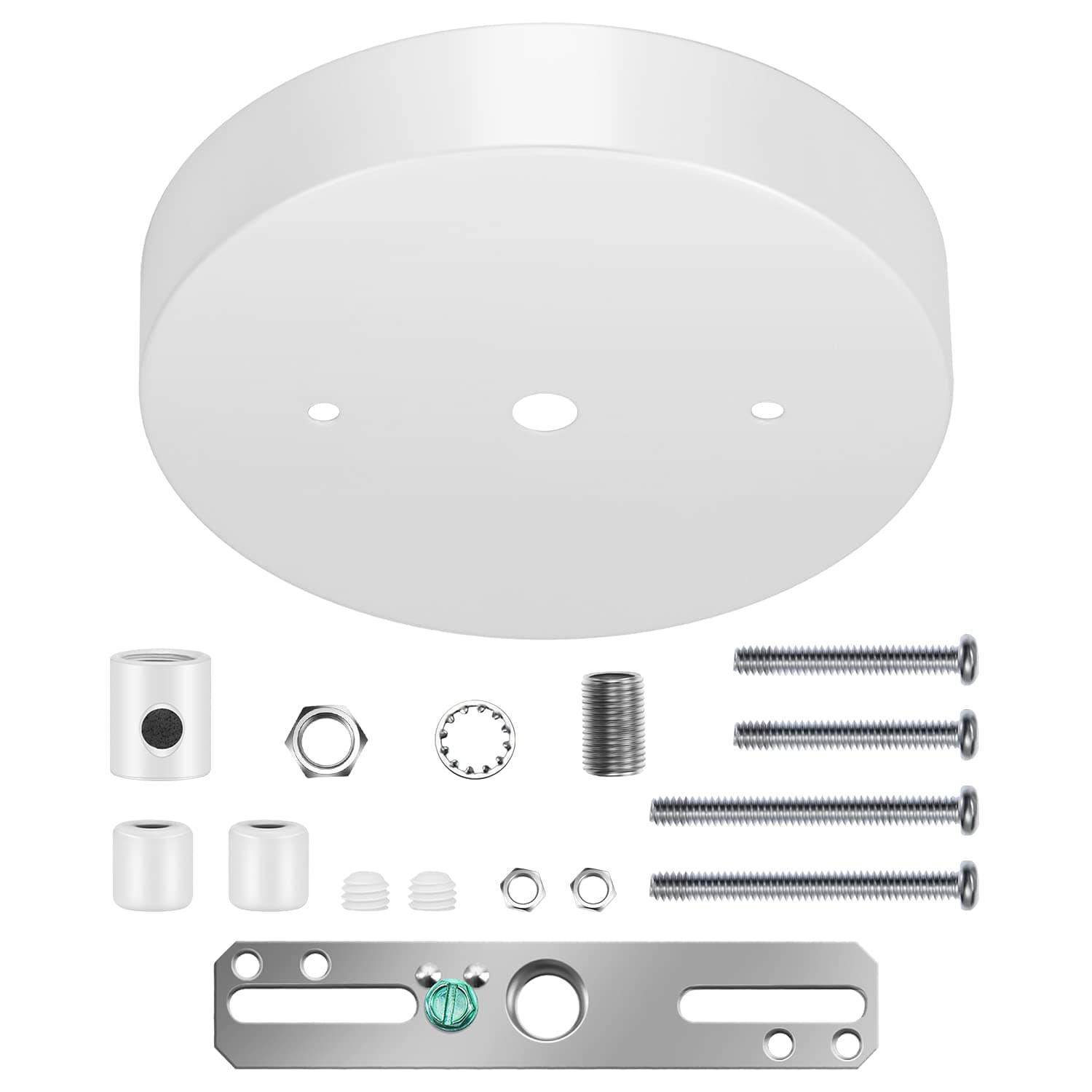 Canomo 5 1/8 Inches Ceiling Lighting Canopy Kit Single Head Pendant Light Plate Cover with All Mounting Hardware for Chandelier or Pendant Light (White)