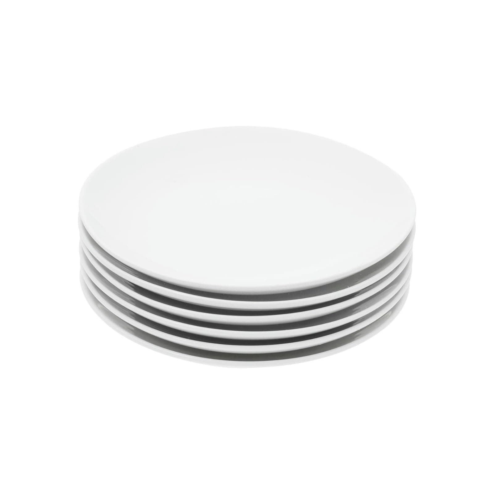 Miicol Ceramic Appetizer Plates Set of 6, White Dessert Plates 8 Inch, Small Dinner Plates, Modern Round Salad Plates, Porcelain Serving Dishes for Snack, Bread, Fruit, Microwave & Dishwasher Safe