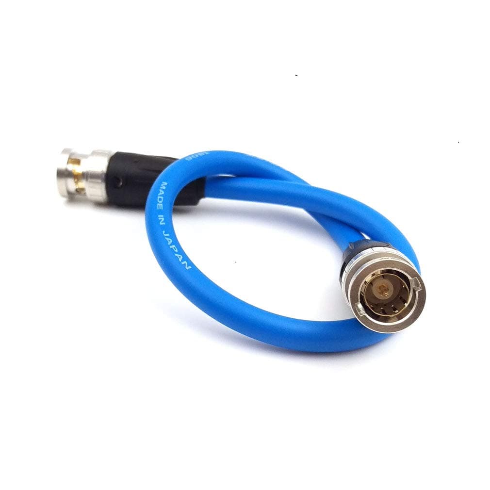 SDI Video Cable Neutrik BNC to BNC Coiled Cable SmallHD BNC Cable Canare SDI Cable -Blue (30cm - 11.8in)
