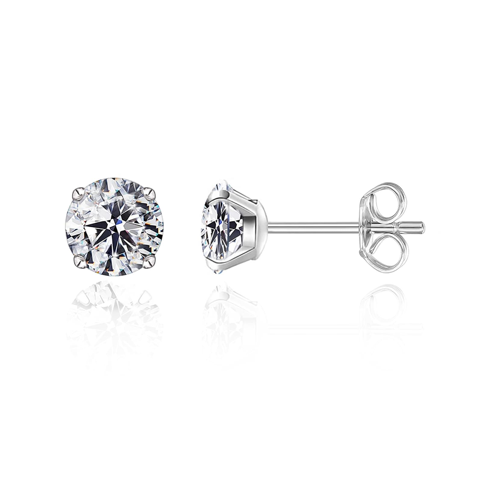 Hypoallergenic Titanium Earrings, Pure Titanium Implant Grade, Suitable for Sensitive Ears with Birthstone Crystals CZ Simulated Diamonds