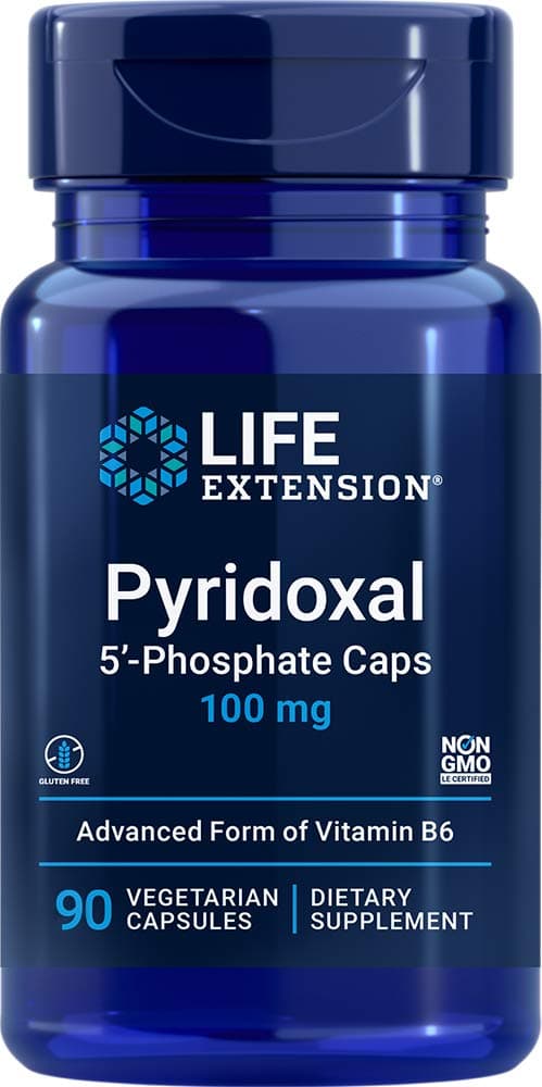 Life Extension Pyridoxal 5-Phosphate Caps 100 mg P5P, 90 Veg Capsules - Advanced Vitamin B6 Supplement