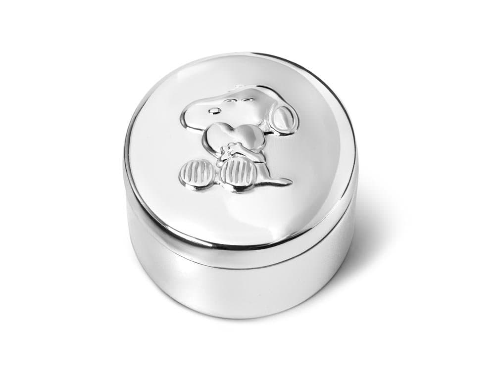 Zilverstad First Tooth/haircurl Box Snoopy, Zinc alloy, Silver Coloured, 55x45x22mm