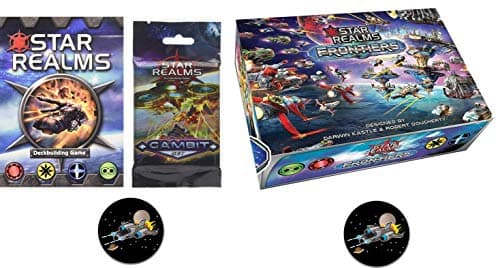 Star Realms Bundle of Base Game, Frontiers, The Gambit Set and 2 Star Fighter Buttons