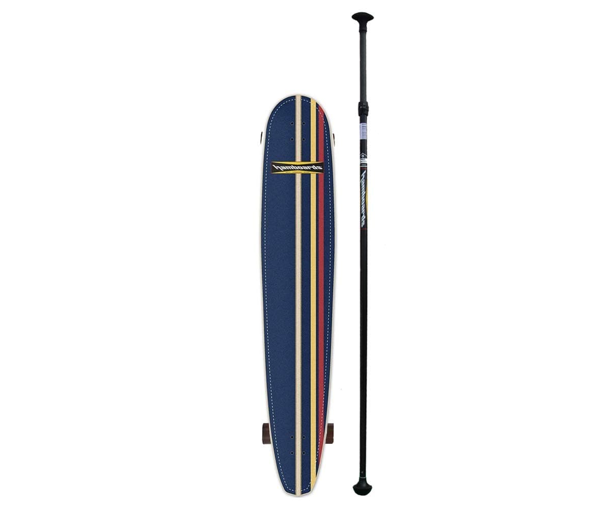 Hamboards Logger Longboard Skateboard & Streetsweeper SUP Paddle Combo Set (Navy)