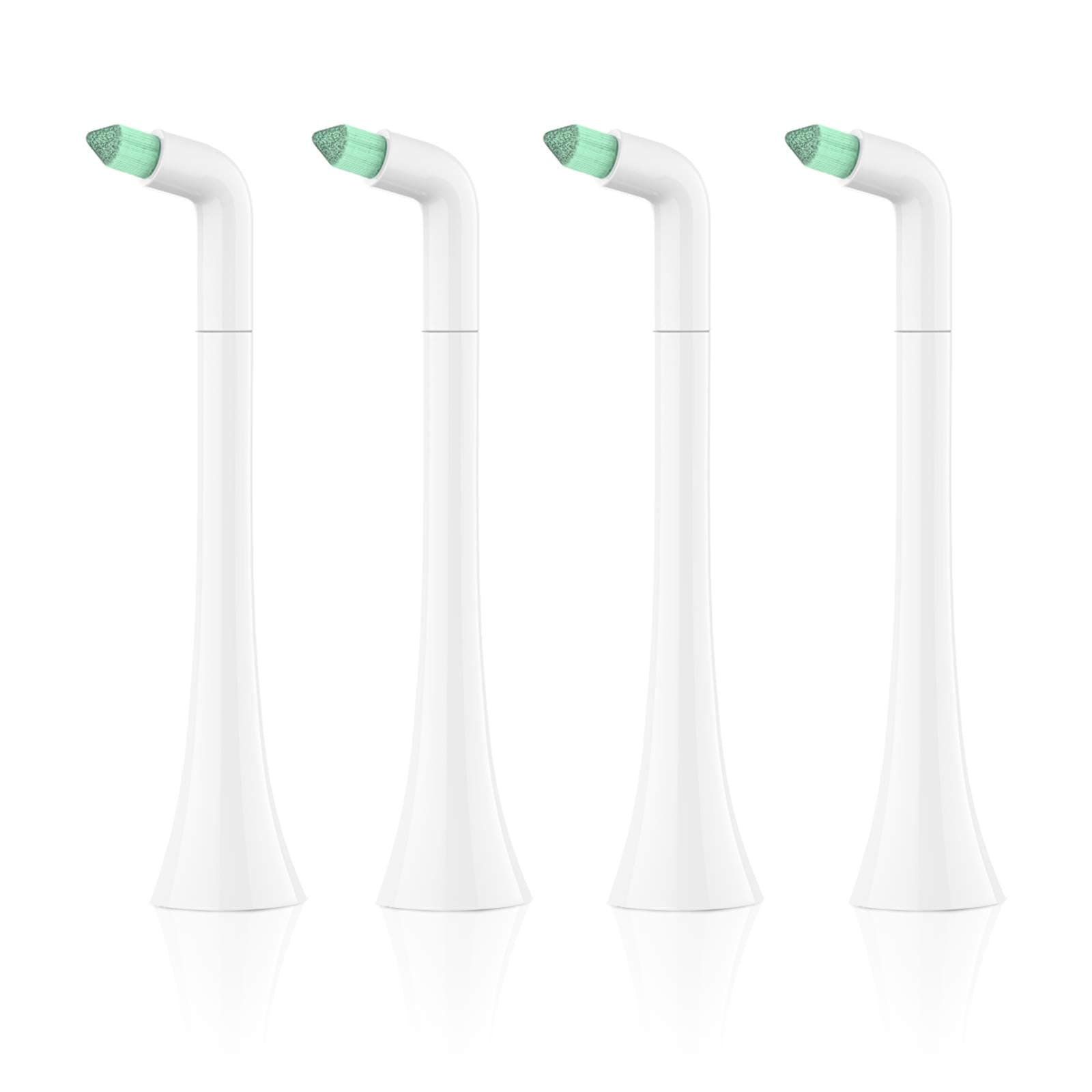 Interdental Replacement Toothbrush Heads for Philips Sonicare Click-on Brush Head System, for Cleaning Braces/Between Teeth/Back Teeth (4-Pack, White)