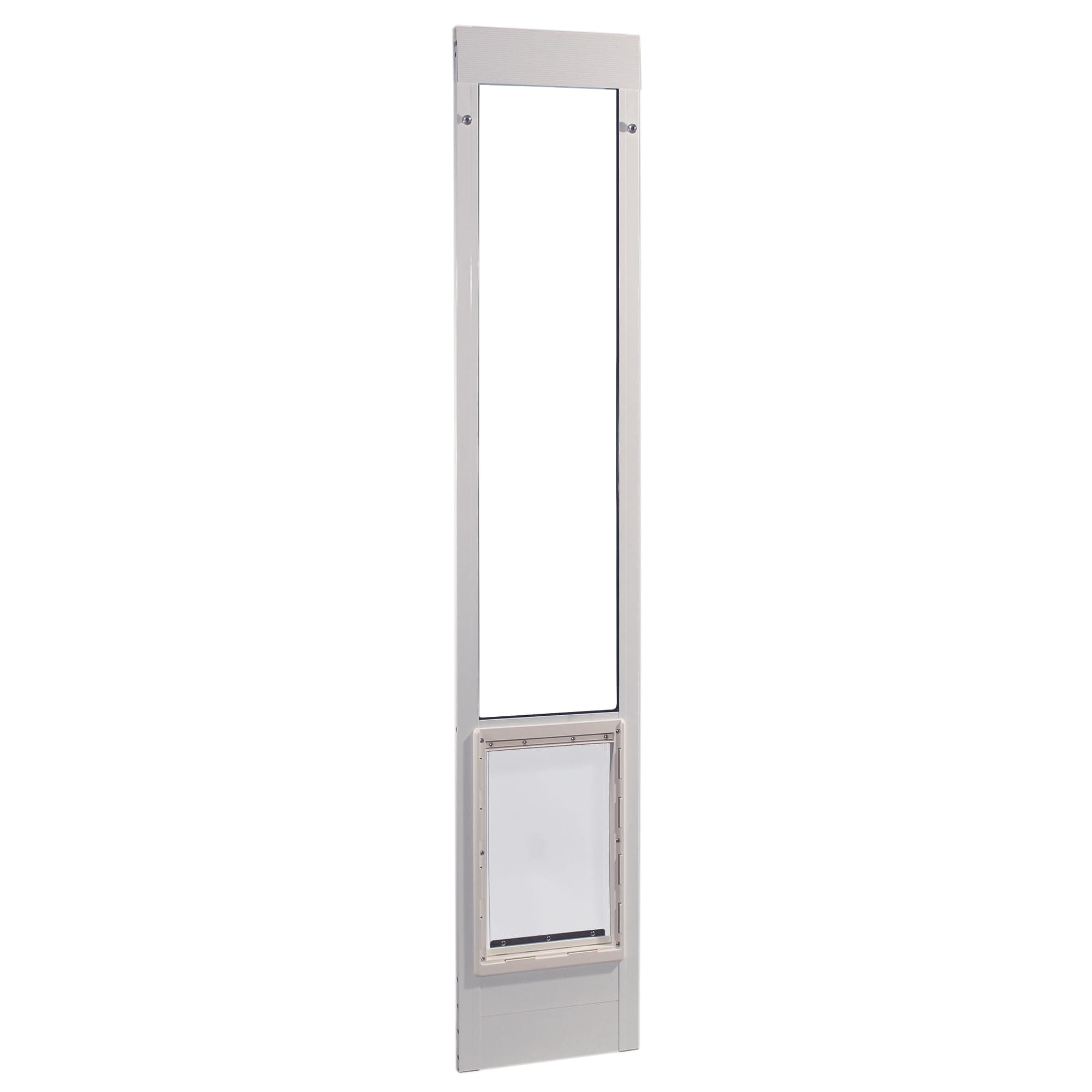 Aluminum Pet Patio Door, Adjustable Height 77-5/8" to 80-3/8", 15" x 20" Flap Size, White