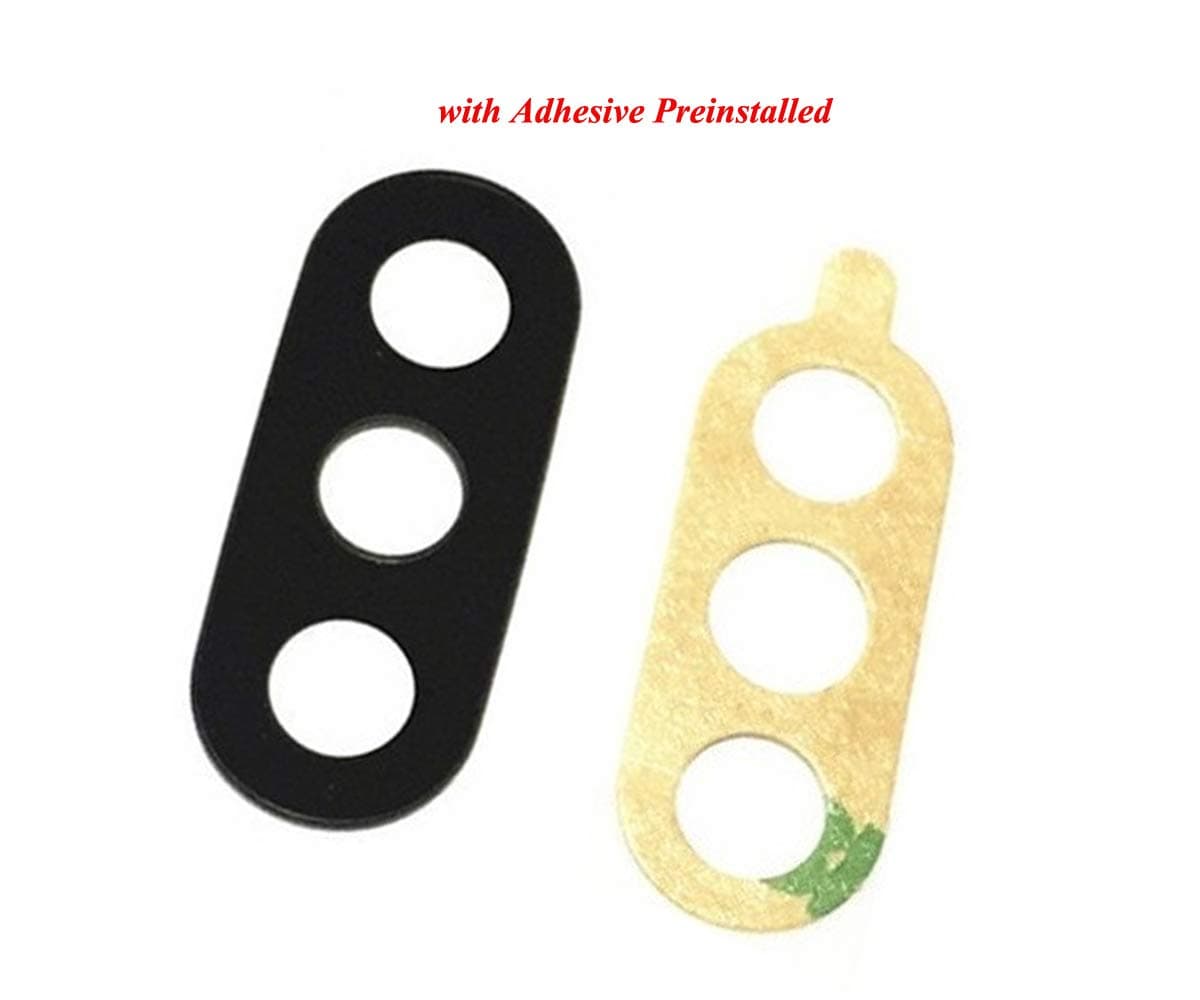 Iiseon Replacement for Black Back Rear Camera Glass Lens with Adhesive Preinstalled for Xiaomi Mi Max 3 Max3 2018