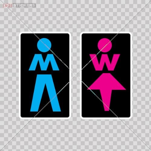 Decals Stickers Toilet Doors Restroom Bathroom Ladies Room Store Restaurant Wall Art Decor Size: 5 X 3 Inches Vinyl color print