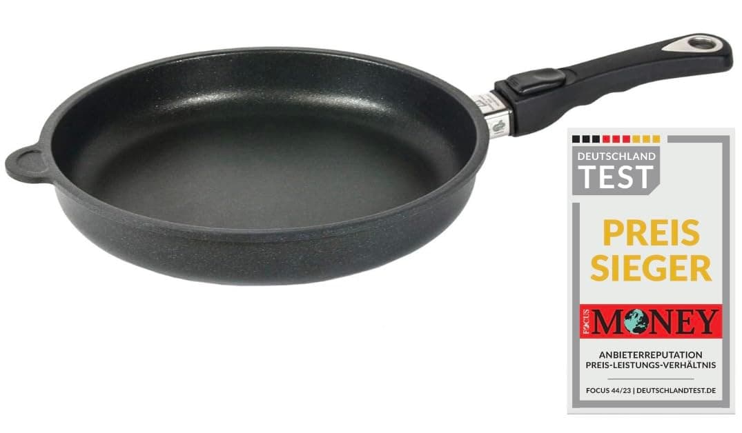 AMT Gastroguss AMZN-528-Z20B Frying Pan Cast Aluminium with Non-Stick Coating for Grease-Free Cooking Diameter 28 cm Height 5 cm
