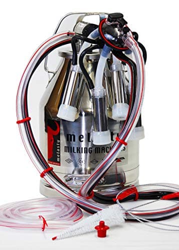 Melasty Portable Bucket Milker Stainless Steel with Silicone Liners. Complete Milking Bucket Set for Fixed Systems