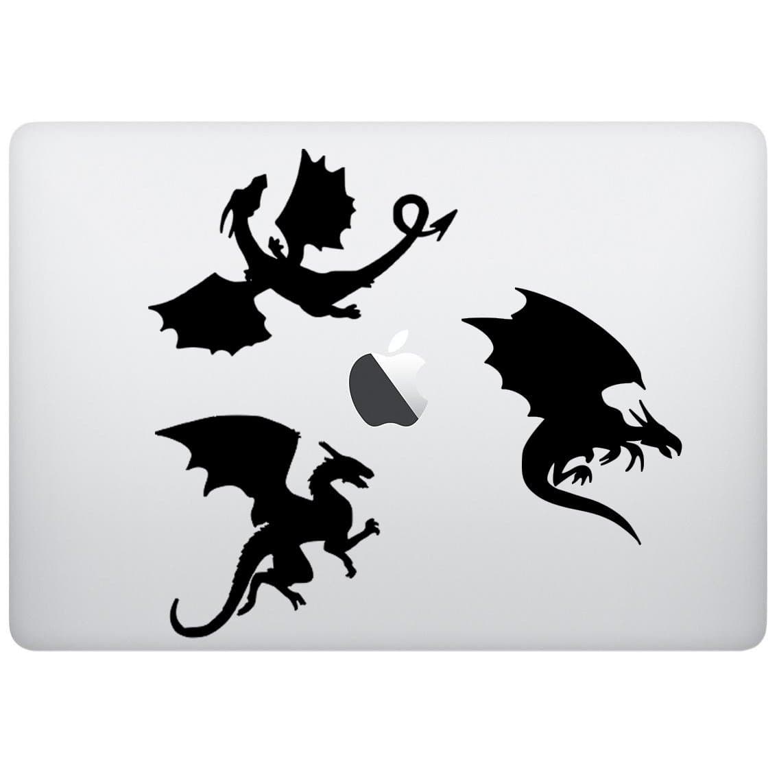 Sticker Decal with Movie Dragons Silhouette Design, Computer Sticker, Laptop Sticker, MacBook Sticker, Ipad Sticker, Computer Decal, Laptop Decal, Ipad Decal. Cool Accessories for Laptop, Computer.