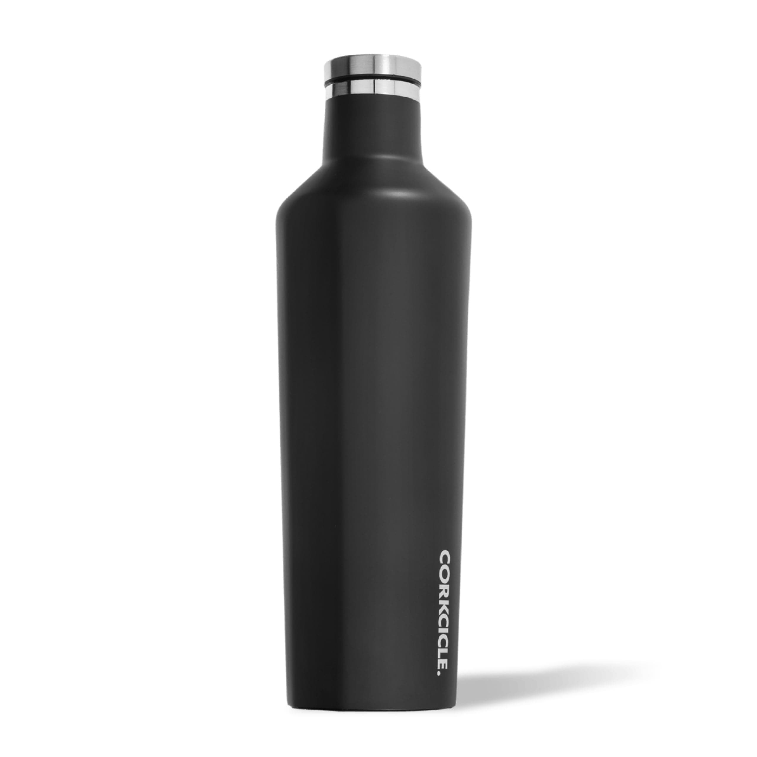 Canteen - Water bottle & Thermos Flask, Triple Insulated, Leak-proof, Stainless Steel (Matte Black, 25oz/750ml)