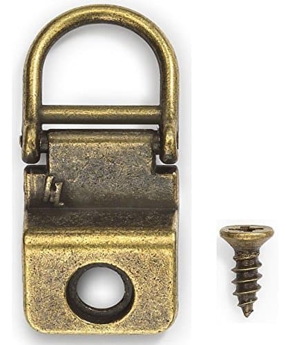 HangZ 25lb. Canvas Flat Mount Wire 1 Hole D Ring (50-Pack)