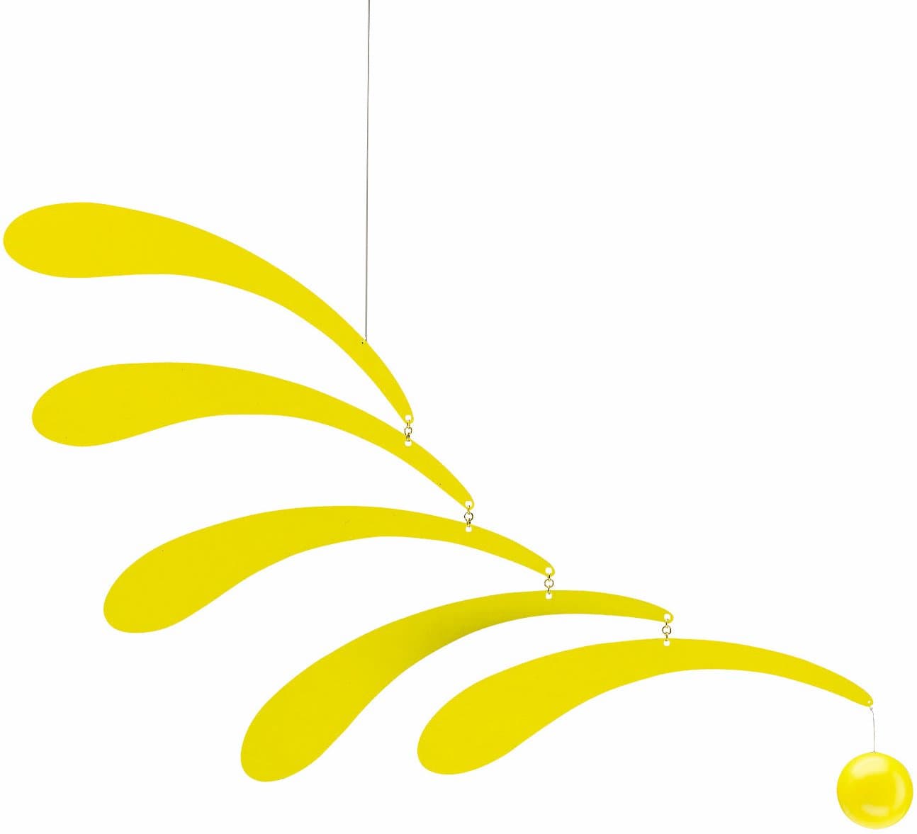 - Flowing Rhythm Yellow Hanging Mobile - 18 Inches - Handmade in Denmark by Flensted