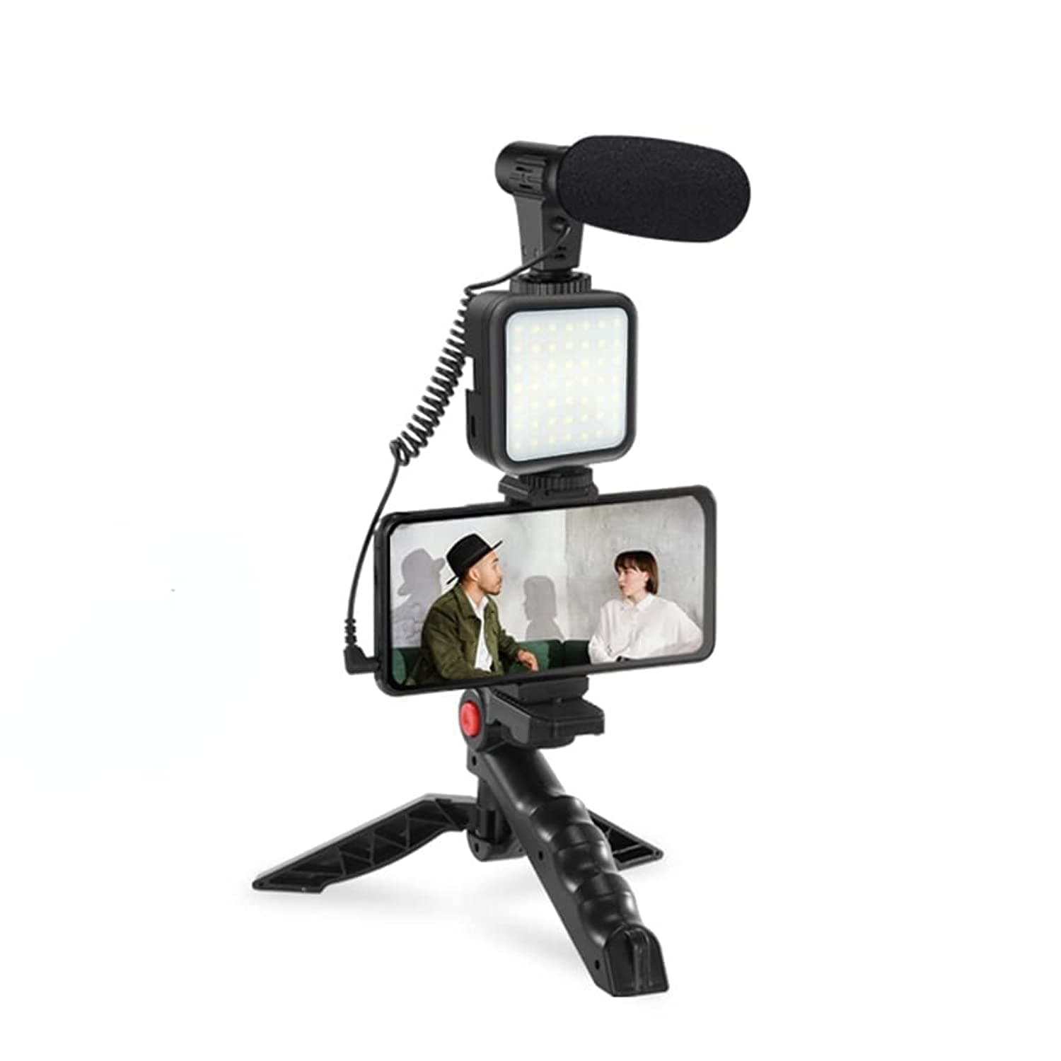 HICITI Smartphone & Camera Vlogging Studio Kits Video Shooting Photography Suit with Microphone LED Fill Light Mini Tripod