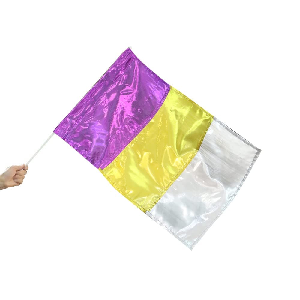 DanzcueDanzcue Metallic Praise Flag with Rod, Deep Purple, Large