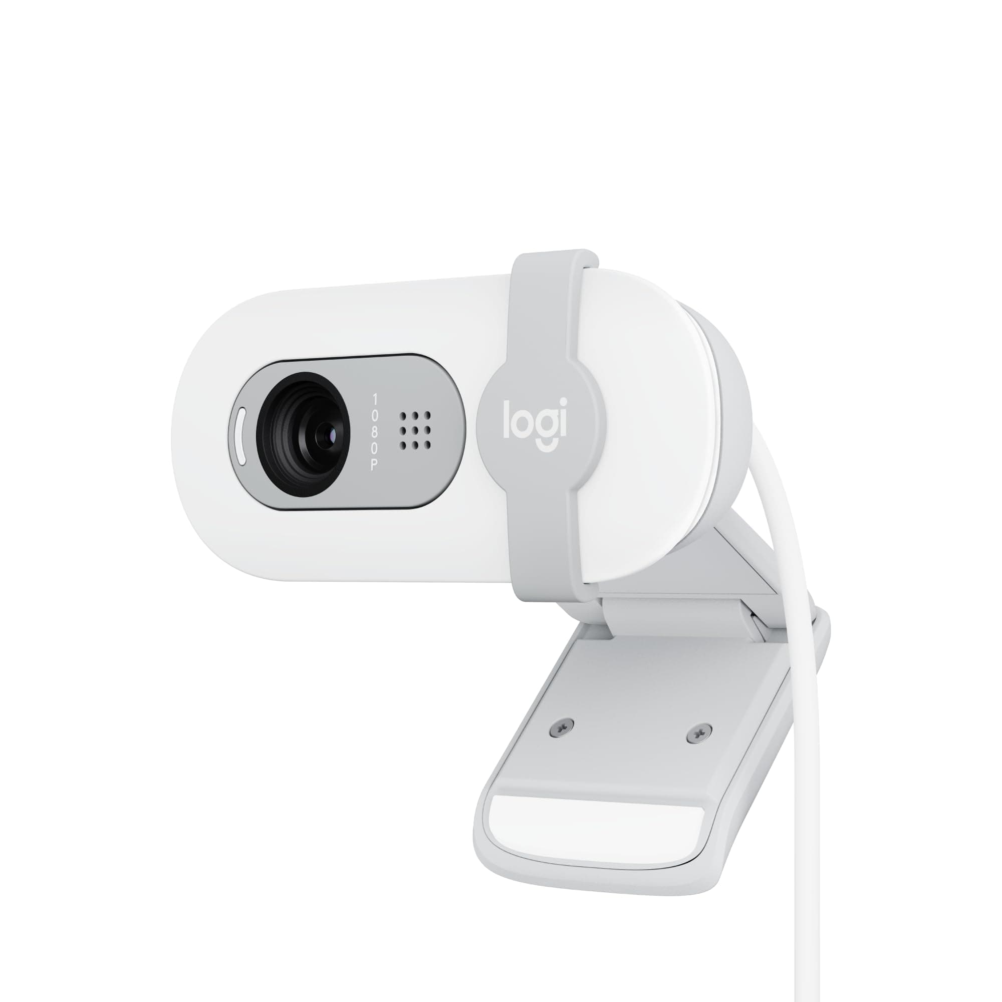 Logitech Brio 100 Full HD 1080p Webcam for Meetings, Streaming, Desktop, Laptop, PC - Built-in Mic, Shutter, Works with Zoom, Microsoft Teams, Nintendo Switch 2’s new GameChat Mode-Off -White