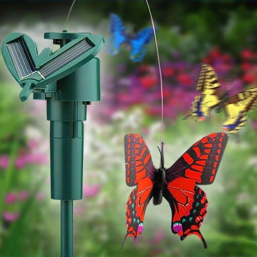 Tooltime Solar Powered Fluttering Butterflies Flying Garden Ornaments Set of 3