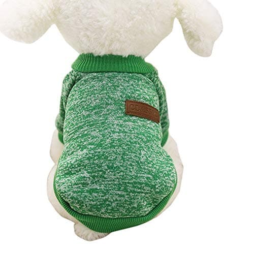 Pet Clothes for Small Dog Girl Dog Boy Soft Warm Fleece Clothing Winter (L, Green)