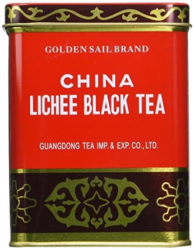 5 BOXES OF GOLDEN SAIL BRAND CHINA LYCHEE (LICHEE) BLACK TEA (LOOSE LEAF) 1 LB TIN (5)