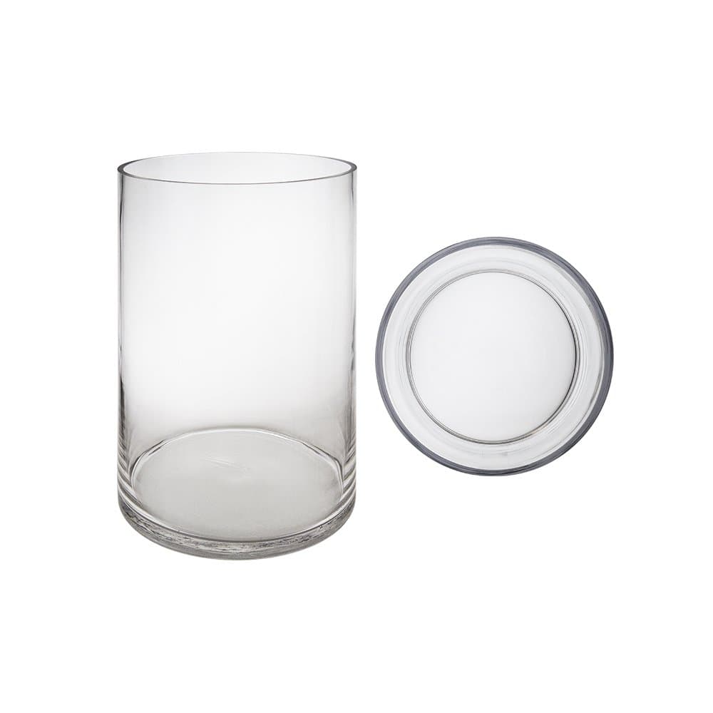 Mega Vases Cylinder Vase 8 Inch x 12 Inch, Decorative Clear Glass with Sturdy Base, Wedding Centerpieces, Flower Bouquets, Home Décor, Celebrations, Parties, Event Planning, Arts & Crafts