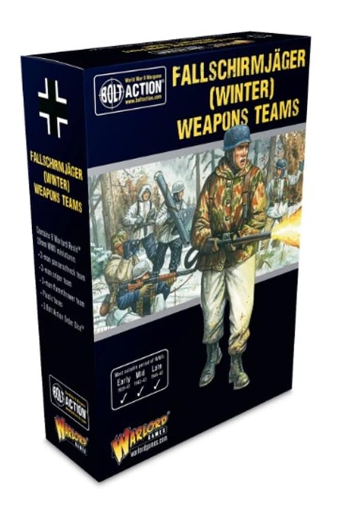 Warlord Games German Fallschirmjäger Winter Weapons Teams - 28mm Scale Miniatures Age 14+ for Bolt Action Highly Detailed World War 2 Miniatures