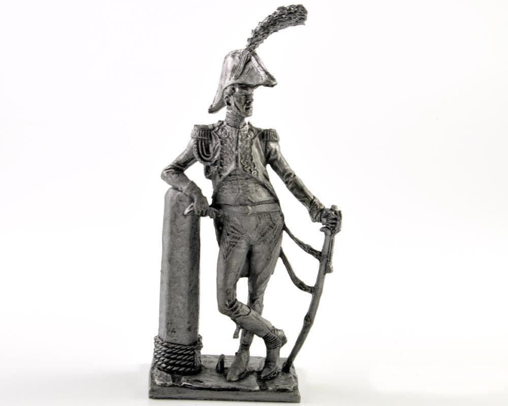 France. Officer of the sailors Imperial Guard battalion. 1809-1812 years metal sculpture. Collection 54mm (scale 1/32) miniature figurine. Tin toy soldiers