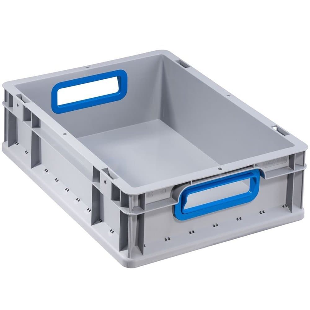 Allit 456735 "432" EuroBox with Open Handles, Grey/Blue, 400 x 300 x 320 mm