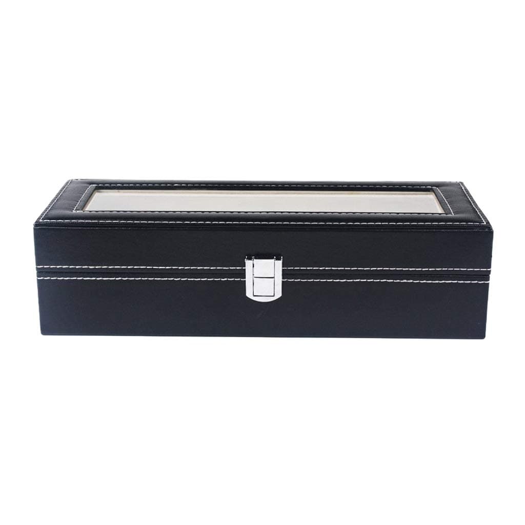 Trendy Retail 6 Slot Pu Leather Watch Box Display Case Organizer Jewelry Storage Boxes