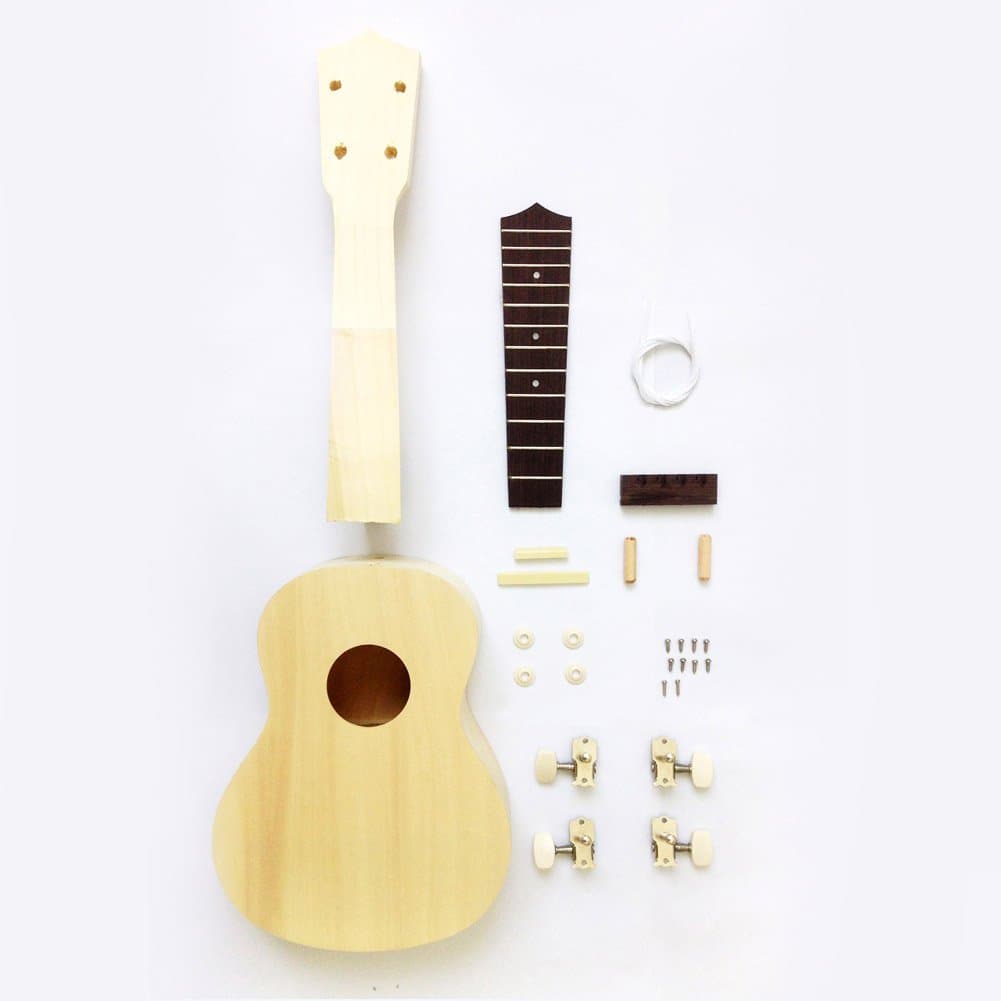 Zimo Make Your Own 21 Ukulele DIY Soprano Hawaii Ukulele Kit