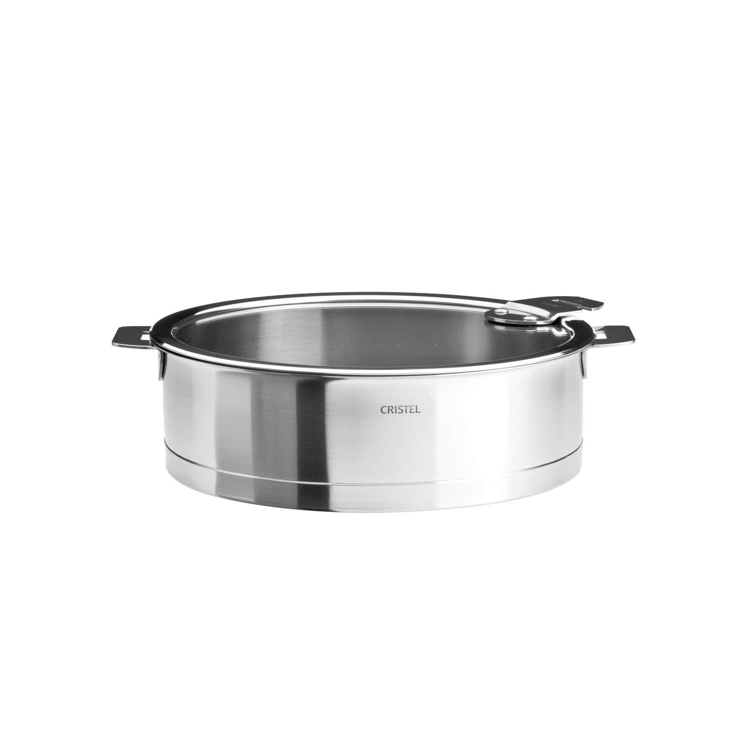 Strate Stainless Steel 5.5 Quart Saute Pan with Flat Glass Lid