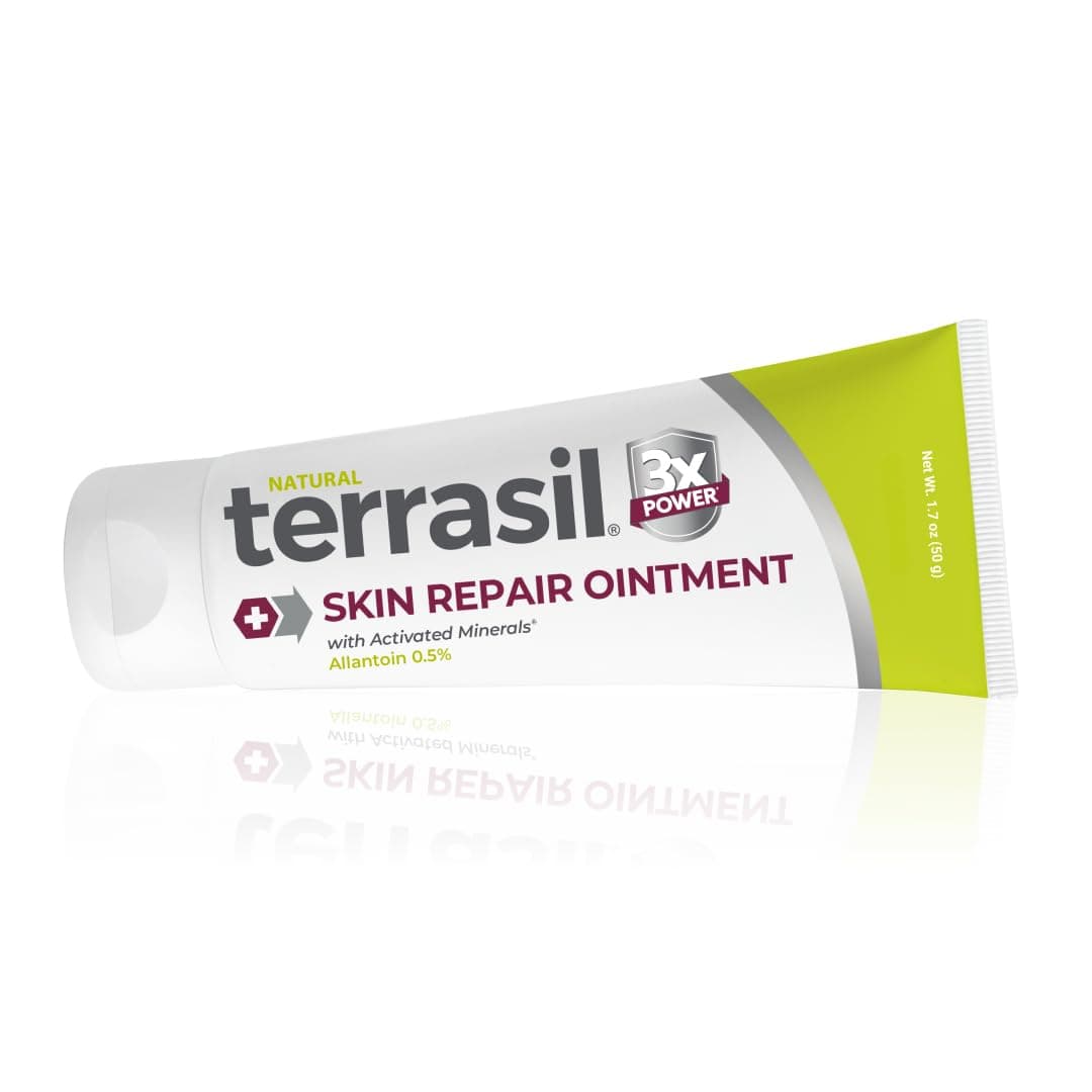 terrasil Antibacterial Skin Repair 3X Faster Natural Formula for Fissures Folliculitis Angular Cheilitis Impetigo Chilblains Lichen Sclerosus Cellulitis (50g)