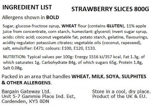 BG Pick & Mix Sweets Candy Pick n Mix Choose Your Sweetie Pouch 800g (- Strawberry Slices)