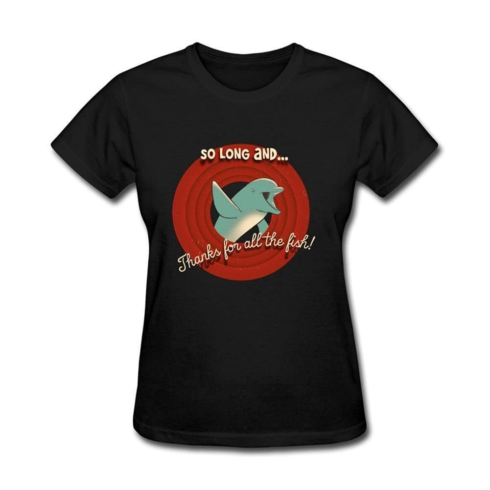 AVERBILY Women's Thanks for All the Fish T-shirt