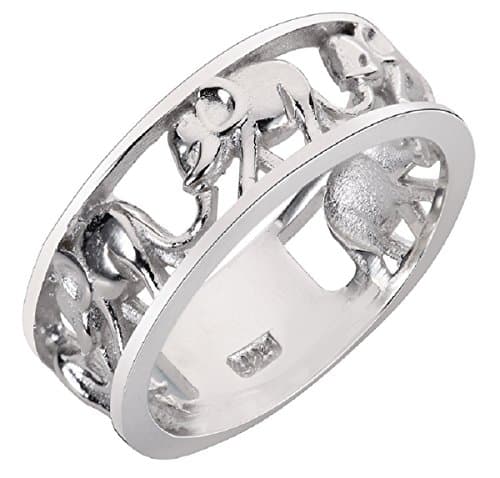 CloseoutWarehouse925 Sterling Silver Elephant Family Migration Ring (Comes in Colors)