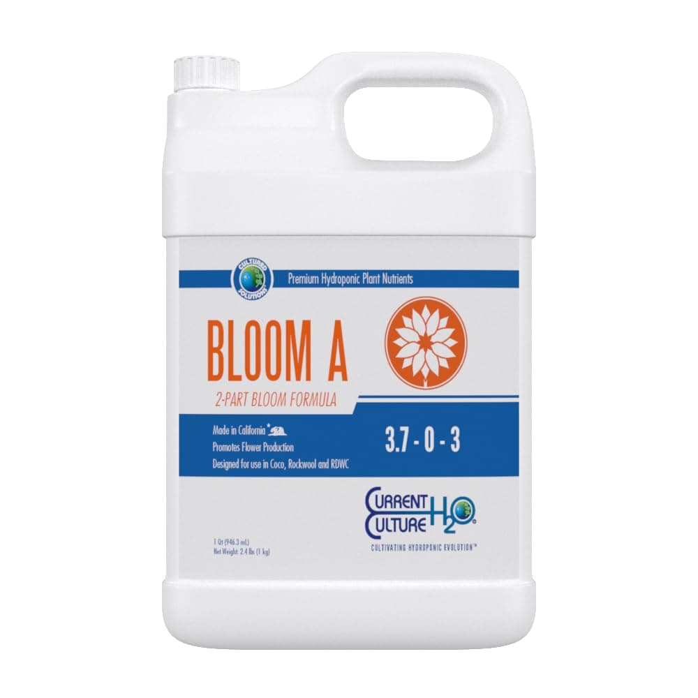 Bloom A - Pure Liquid Fertilizers | Crystal Clear Blends | Consistently pH Stable | Developed for Hydroponic Applications - Quart Size