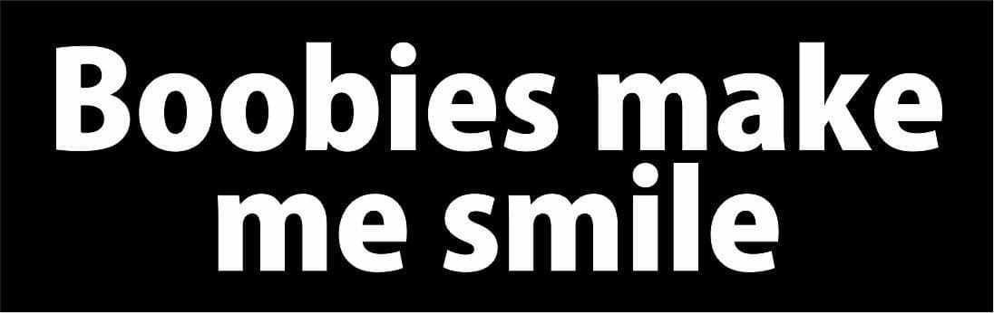 Boobies Make Me Smile Hard Hat/Biker Helmet Sticker ATV Motocross Biker Decals Funny Graphics Vinyl Sarcastic (Set of 3)