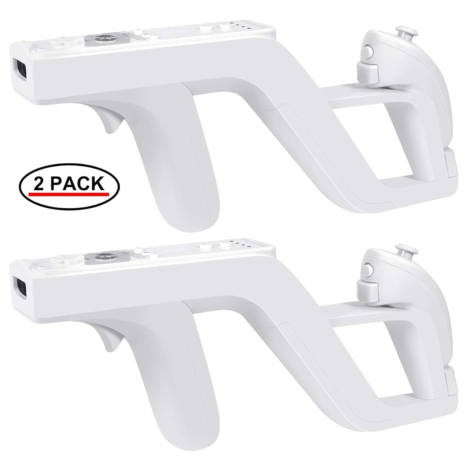 EuroBird Wii Gun Controller,Wii Games Light Gun,2 Pcs White Wii Gun Bundle,Will Accessories For Call Of Duty,Medal of honor,The house of the dead,Red Steel