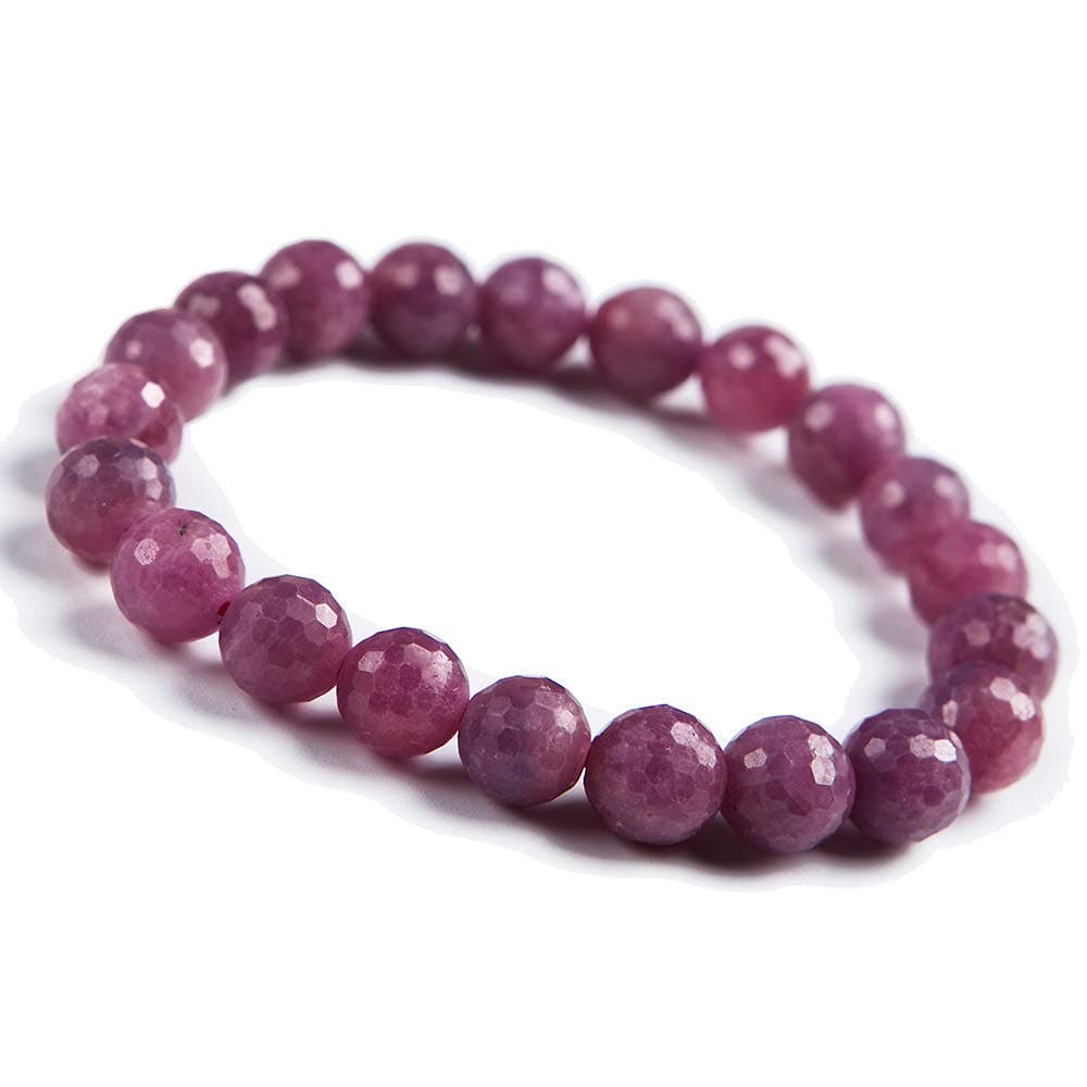 8mm Natural Red Ruby Gemstone Stretch Healing Round Beads Women Men Bracelet AAAAA