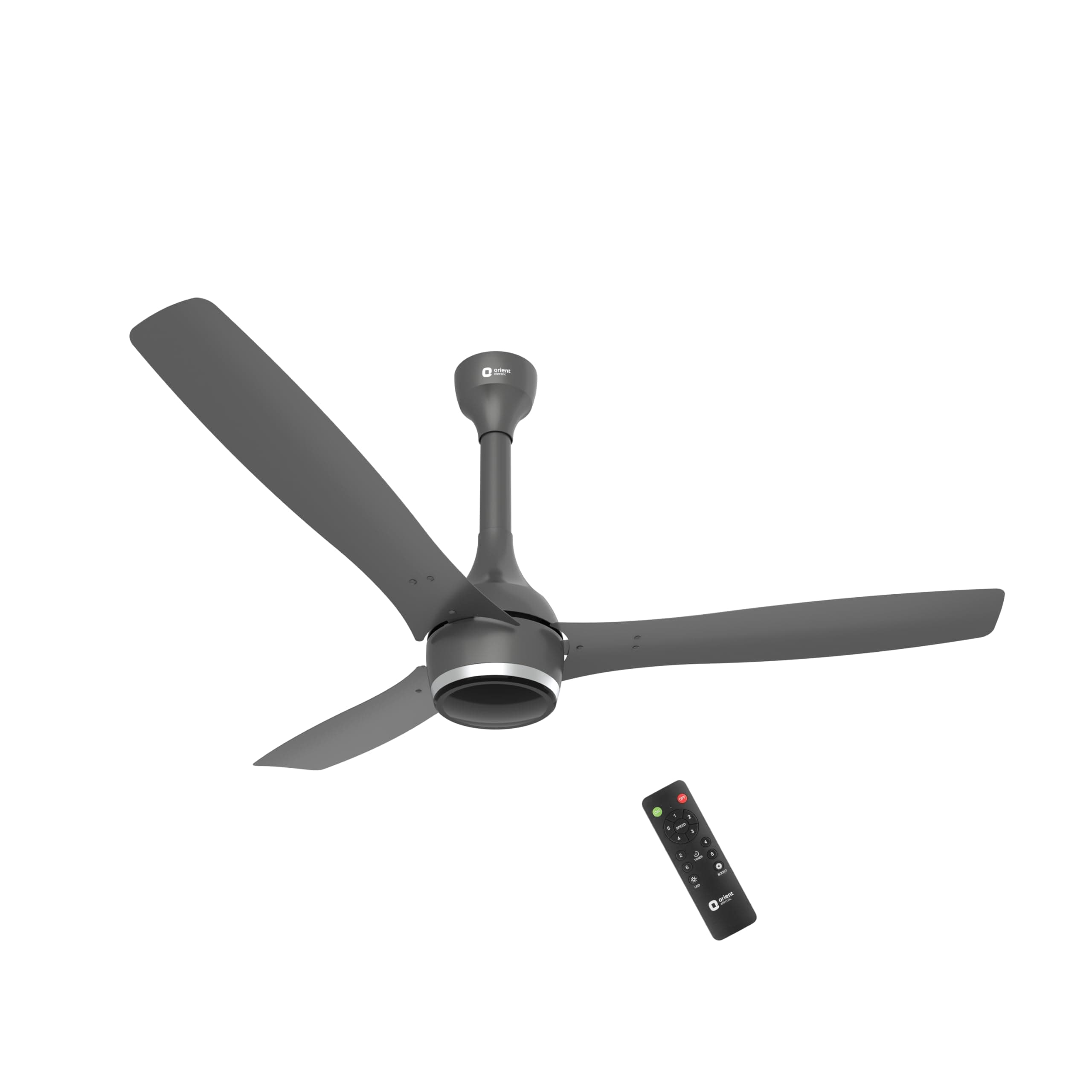 Newly Launched 1200 mm Aeon BLDC PRO, BEE 5-Star Rated, Anti-Dust Designer Ceiling fan with Remote, 5 yrs Warranty by Orient, Boost mode for High Air Delivery - Cloud Grey