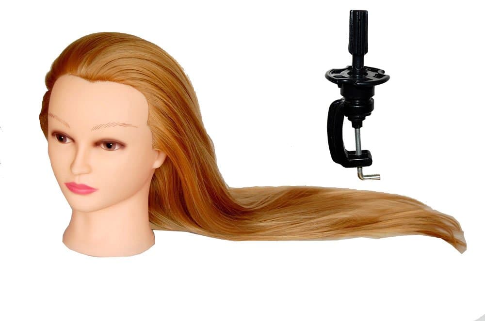 ROVA Beauty 28-30" Cosmetology Mannequin Manikin Training Head Synthetic Fiber with Clamp - Kelly