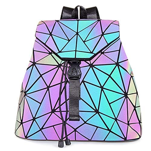 HotOne Geometric Backpacks Holographic Reflective Fashion Backpacks for Travel Backpack