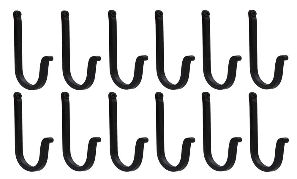 THDC Single Prong Wrought Iron Hooks, Vintage Hand Forged Iron Curved Metal Fasteners – Decorative Colonial Wall Décor, Heavy Duty Wall Hooks, Hangers for Keys, Coats, Robe, Bags, Home, Kitchen (12)