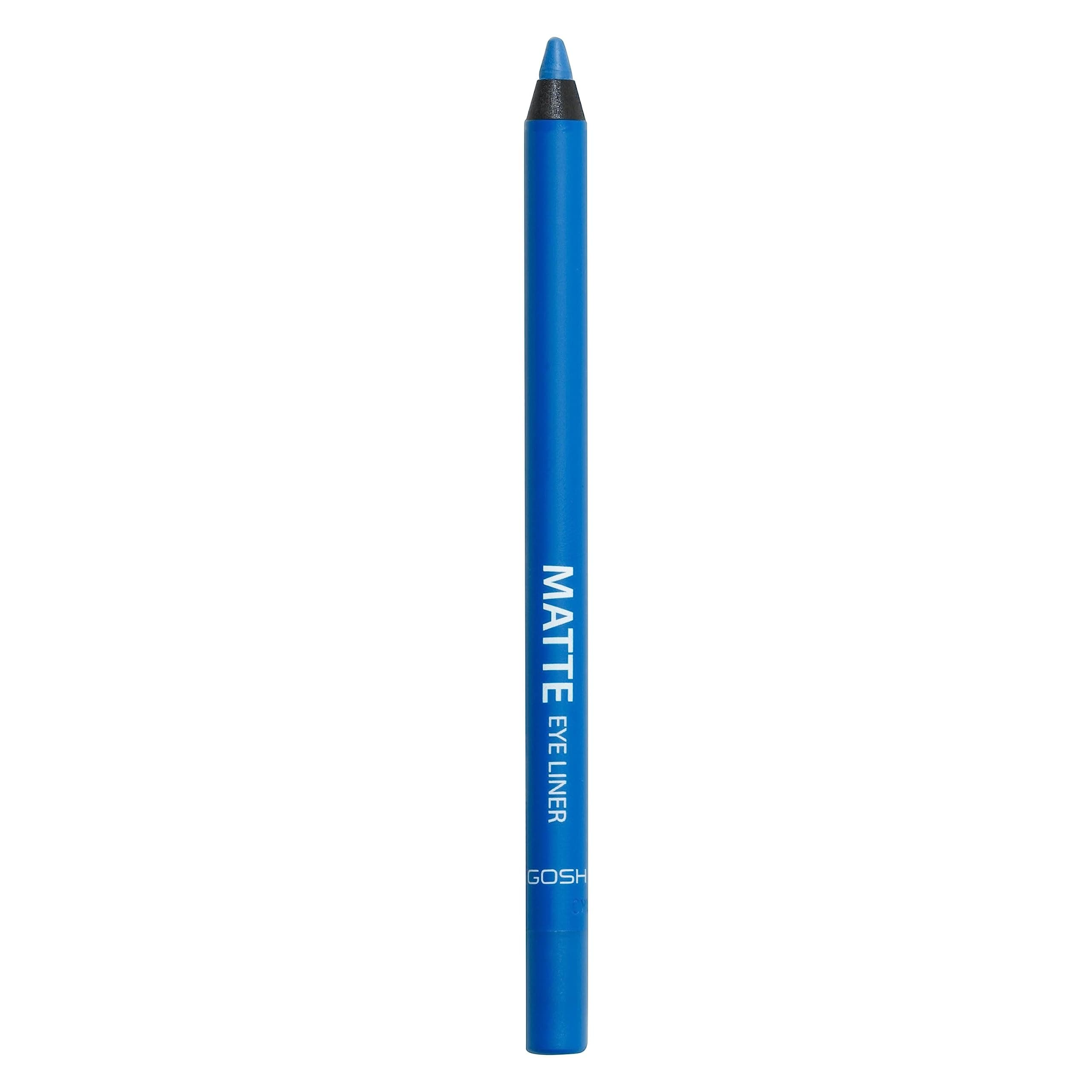 GOSH Bright Blue Eyeliner Matte I Waterproof Eyeliner Pencil I Soft & Creamy for Easy Application I Highly Pigmented Eye Pencil I Longlasting & Transferproof I Vegan & Perfume-free I 007 Carribean