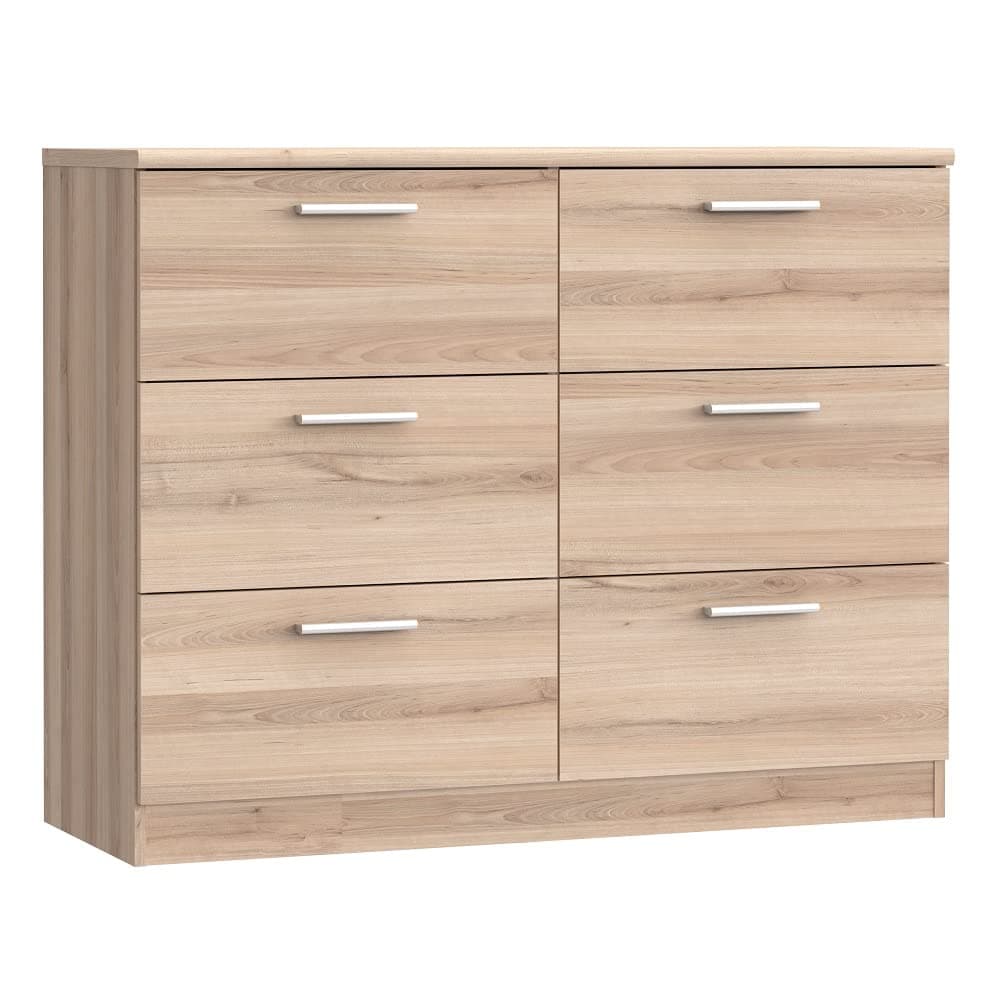 Havnyt Bronte Bedroom Chest 6 Drawers 110cm Wide Unit Oak Finish
