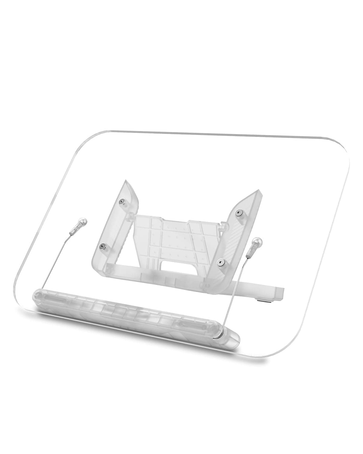 Acrylic Book Stand for Reading, Cookbook Holder, 13 Levels Angle Adjustable, Foldable & Portable, Lightweight for Office, Kitchen, School Textbook, Recipe, Magazine, Tablet, Laptop