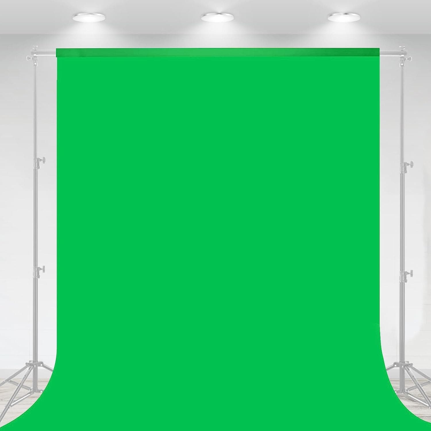 10 X 7 FT Green Screen Backdrop for Photography, Chromakey Virtual GreenScreen Background Sheet for Zoom Meeting, Cloth Fabric Curtain for Party Decor Video Studio Calls Streaming Gaming Photo